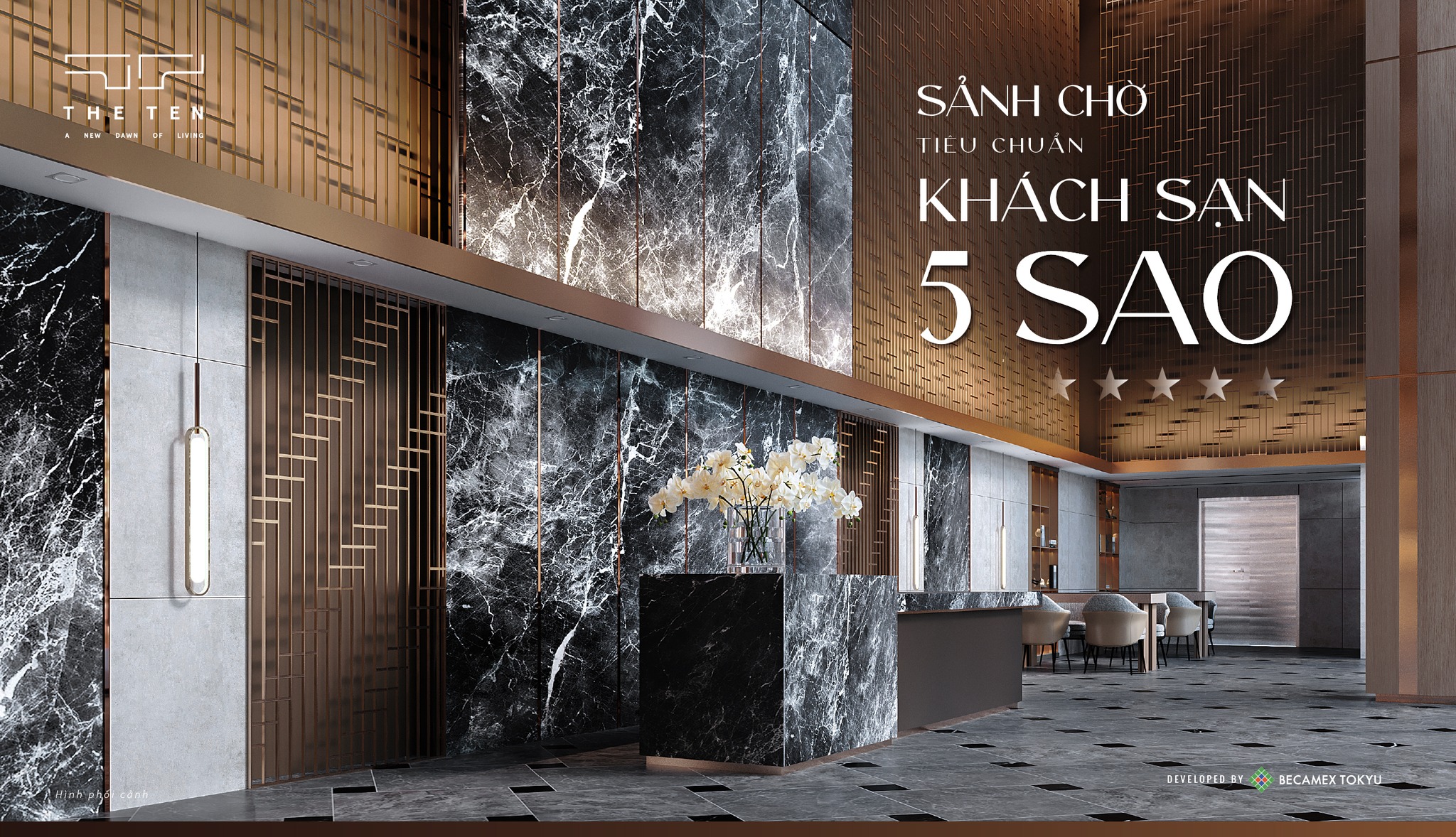 Sảnh chờ tiêu chuẩn khách sạn 5 sao tại The TEN